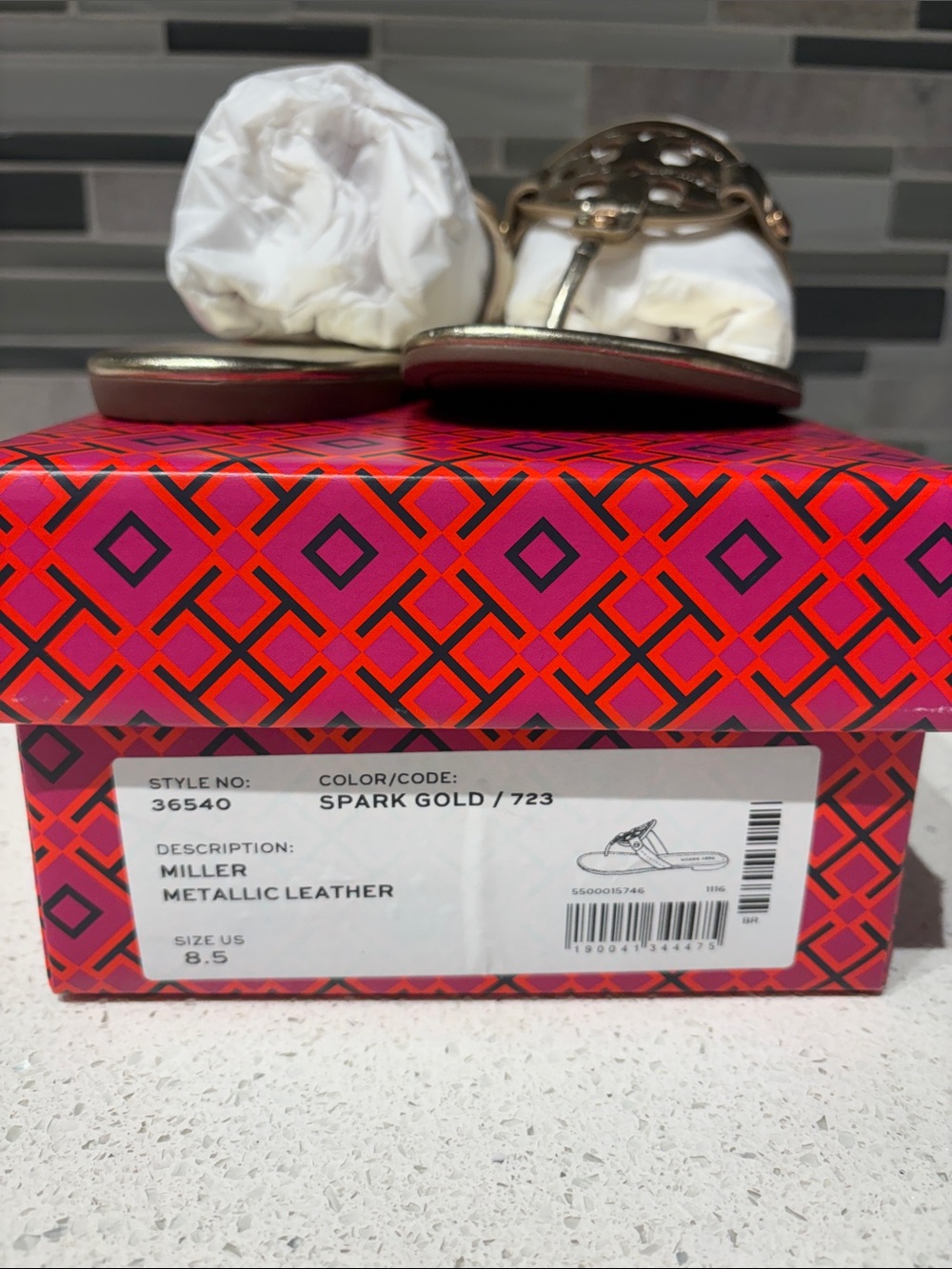 Tory Burch Metallic Gold Miller Thong Sandals